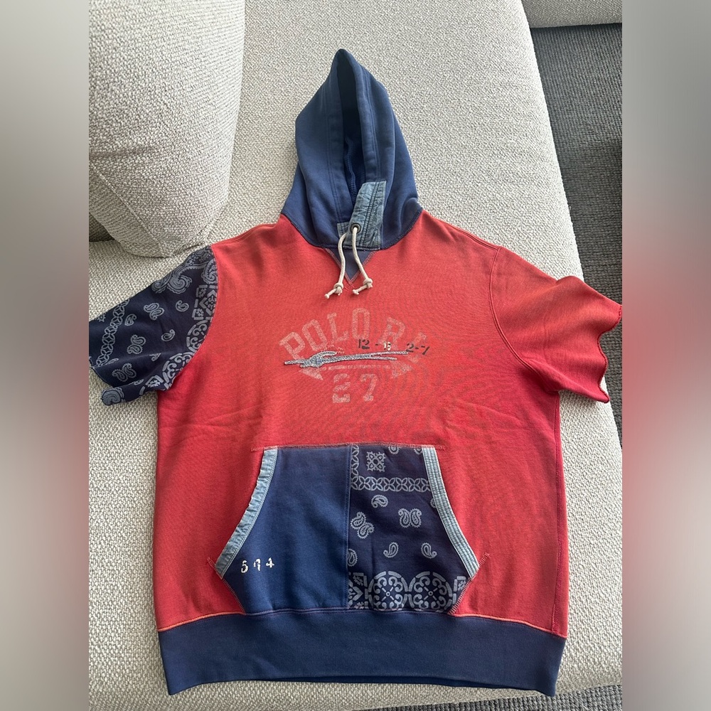 Ralph Lauren Red and Navy Hoodie with short sleeve